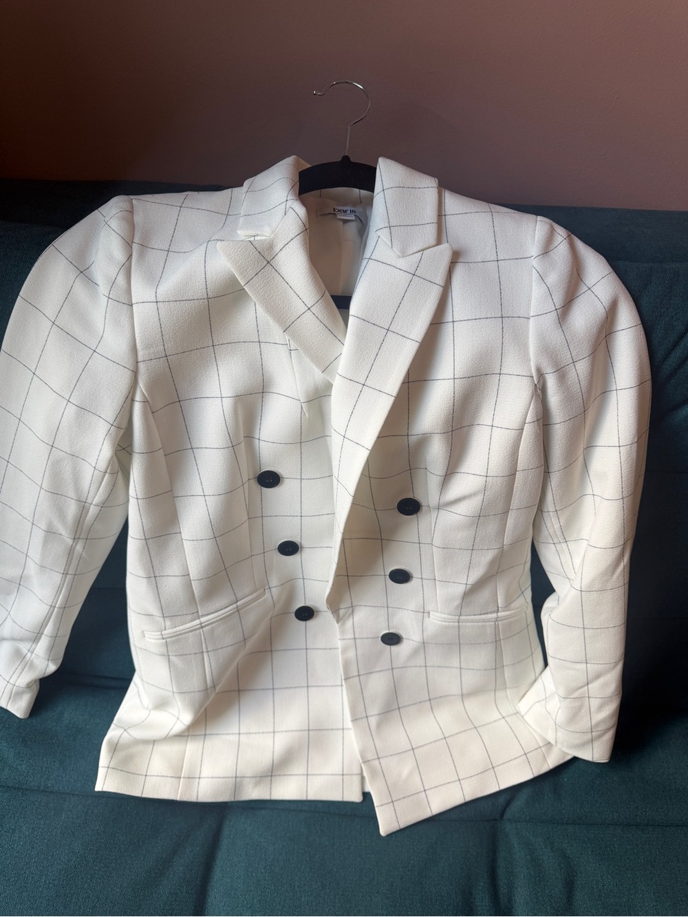 Bar III White Windowpane Blazer
